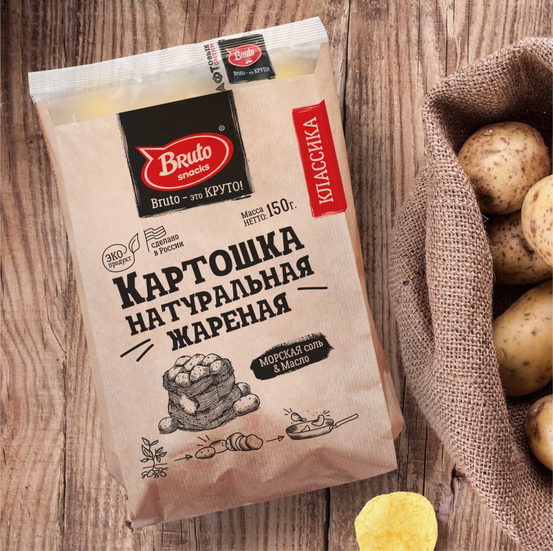Картофель «Бруто» с солью 130 гр. в Давыдово